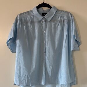 ME+EM Light Blue Button-Up Blouse